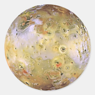 PLANET JUPITER'S MOON-IO (zonnestelsel) ~ Ronde Sticker