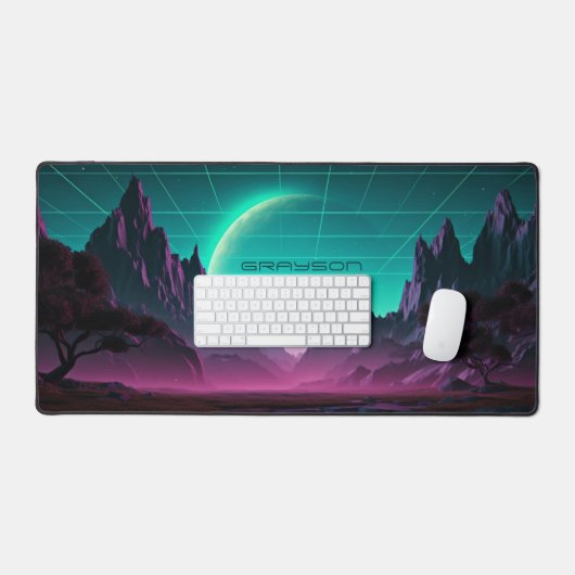 Planet Landschap Maan Digitale Gepersonaliseerde N Bureaumat (Keyboard & Muis)