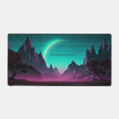 Planet Landschap Maan Digitale Gepersonaliseerde N Bureaumat (Voorkant)