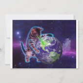Planet Laser Cat Party Uitnodiging (Achterkant)