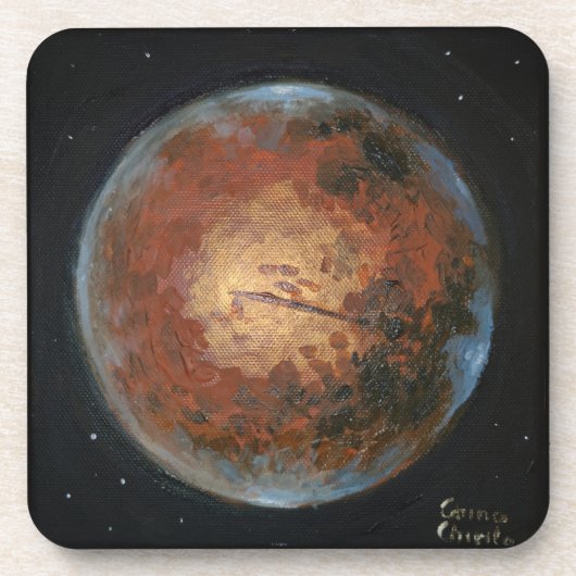 Planet Mars Bier Onderzetter (Voorkant)