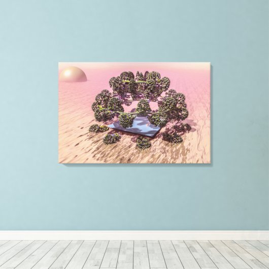 Planet Mars. Dawn Canvas Afdruk (Insitu (Houten vloer))