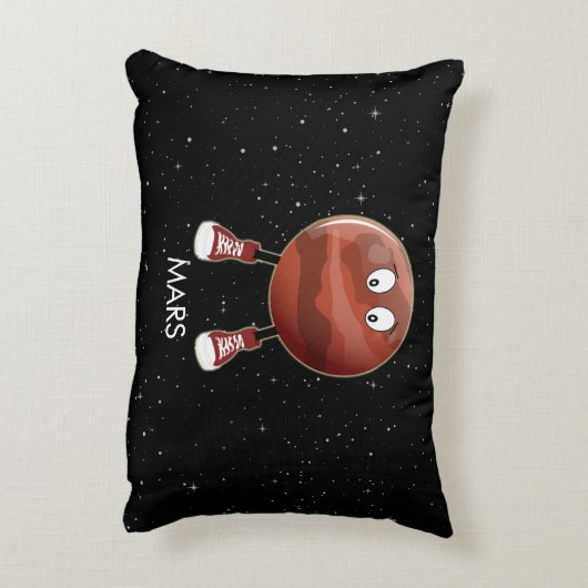 Planet Mars en sterren Accent Kussen (Achterkant (Verticaal))