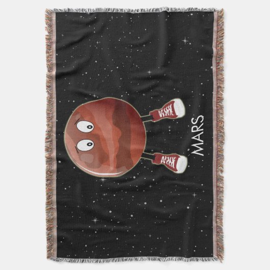 Planet Mars en sterren Deken (Voorkant Verticaal)