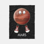 Planet Mars en sterren Fleece Deken (Voorkant)