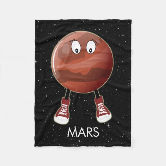 Planet Mars en sterren Fleece Deken (Voorkant)