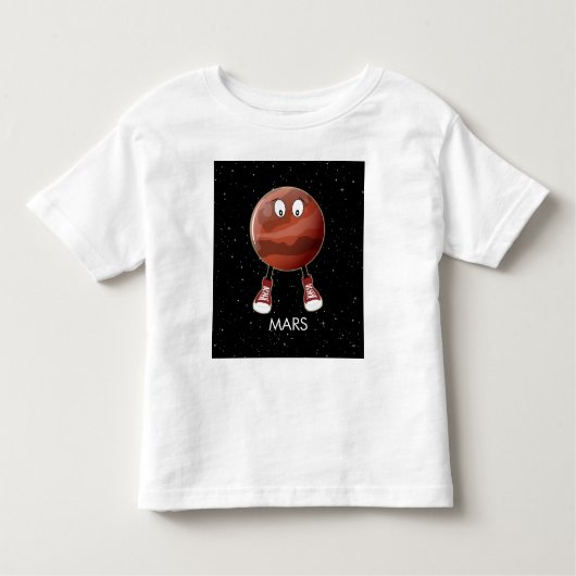 Planet Mars en sterren Kinder Shirts (Voorkant)