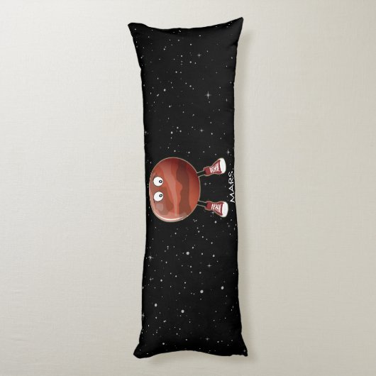 Planet Mars en sterren Lichaamskussen (Achterkant (Verticaal))