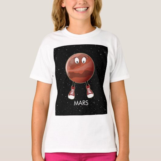 Planet Mars en sterren T-shirt (Voorkant)