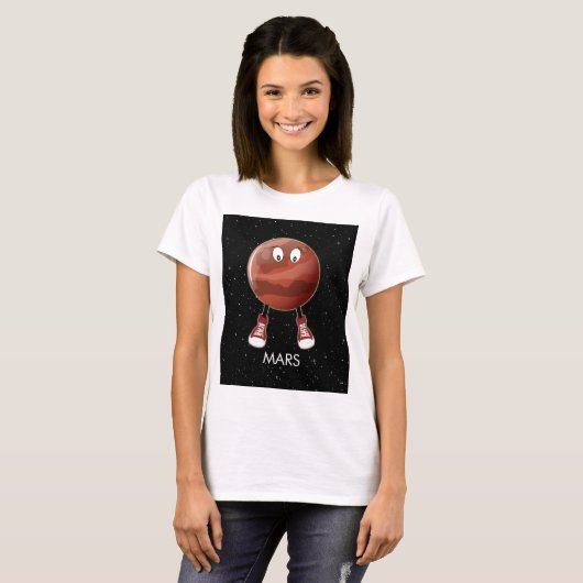 Planet Mars en sterren T-shirt (Voorkant volledig)