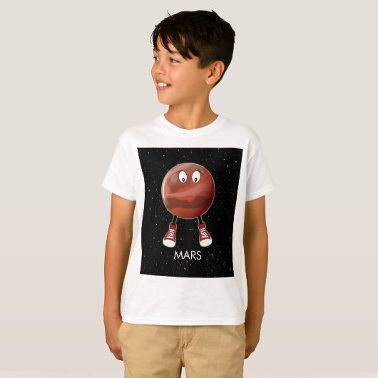 Planet Mars en sterren T-shirt (Voorkant volledig)