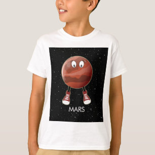 Planet Mars en sterren T-shirt