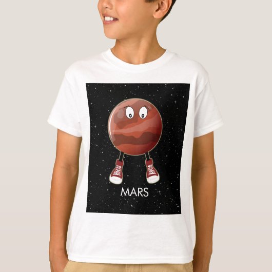 Planet Mars en sterren T-shirt (Voorkant)