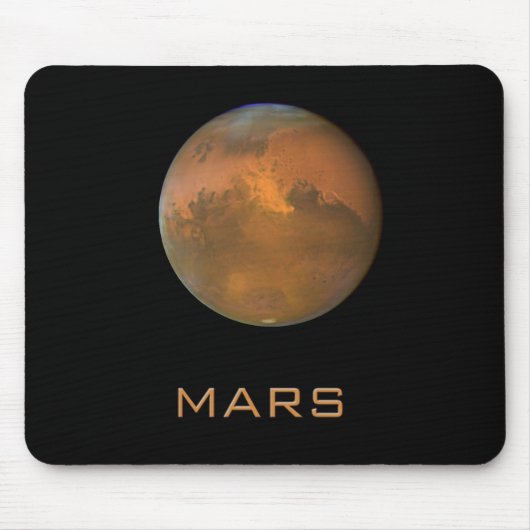 Planet Mars Full Oranje Uitzicht Mousepad Muismat (Voorkant)