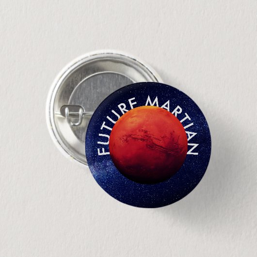 Planet Mars Future Martian Space Travel Ronde Button 3,2 Cm (Voorkant /achterkant)