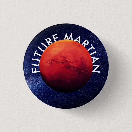 Planet Mars Future Martian Space Travel Ronde Button 3,2 Cm (Voorkant)