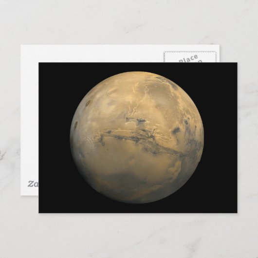 Planet Mars in het zonnestelsel NASA Briefkaart (Voorkant / Achterkant)