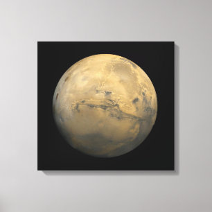Planet Mars in het zonnestelsel NASA Canvas Afdruk