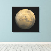 Planet Mars in het zonnestelsel NASA Canvas Afdruk (Insitu (Houten vloer))