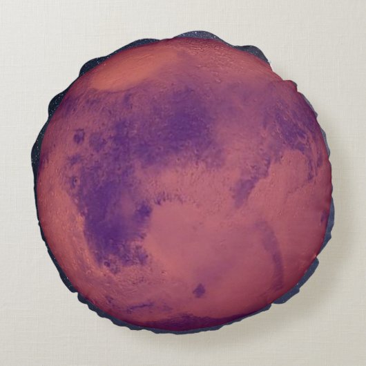 Planet Mars Rond Kussen (Achterkant)