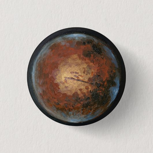 Planet Mars Ronde Button 3,2 Cm (Voorkant)