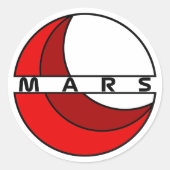 PLANET MARS RONDE STICKER (Voorkant)