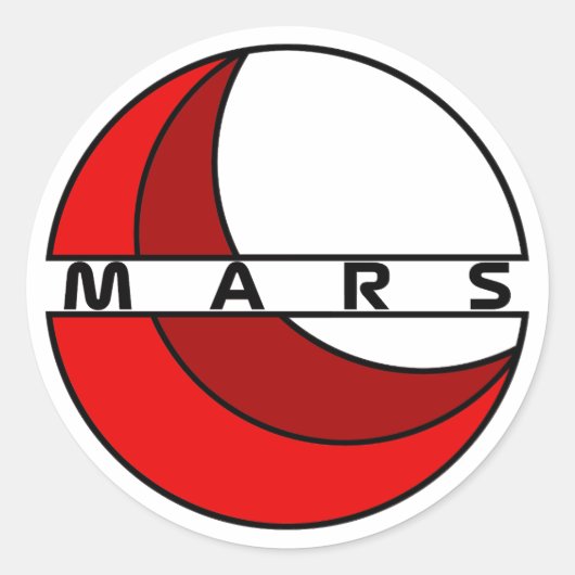PLANET MARS RONDE STICKER (Voorkant)