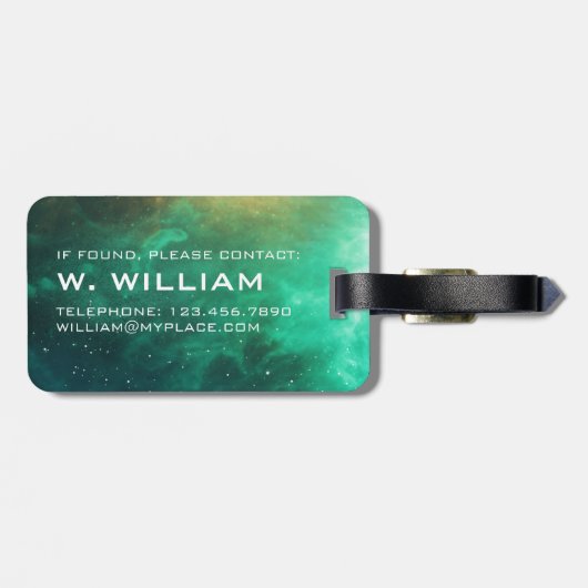 Planet Mars Solar System Space Green Galaxy Bagagelabel (Achterkant horizontaal)