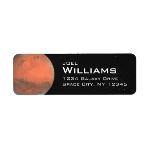 Planet Mars Solar System Space Return Address Etiket