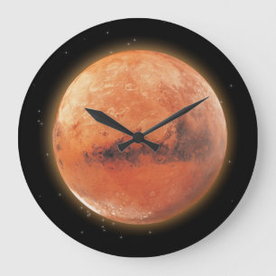 Planet Mars & Starry Sky Astronomie Wall Clock Grote Klok