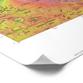 Planet Mars - Topografische kaart Poster (Hoek)