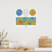 Planet Mars - Topografische kaart Poster (Keuken)