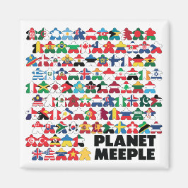 Planet Meeple, Black Text Square Magnet