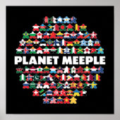 Planet Meeple, White Text Poster (Voorkant)