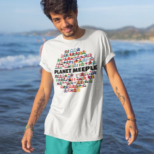 Planet Meeple, zwarte tekst Mannen Shirt
