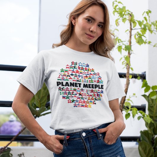 Planet meeple, zwarte tekst vrouwen Shirt