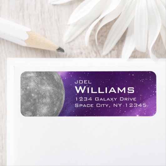 Planet Mercurius Zonnestelsel Ruimte Retouradres Etiket (Insitu)