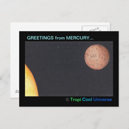Planet MERCURY postcard Briefkaart (Voorkant / Achterkant)