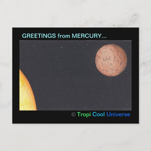 Planet MERCURY postcard Briefkaart (Voorkant)