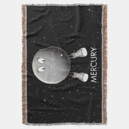 Planet Mercury & Stars Deken (Voorkant Verticaal)