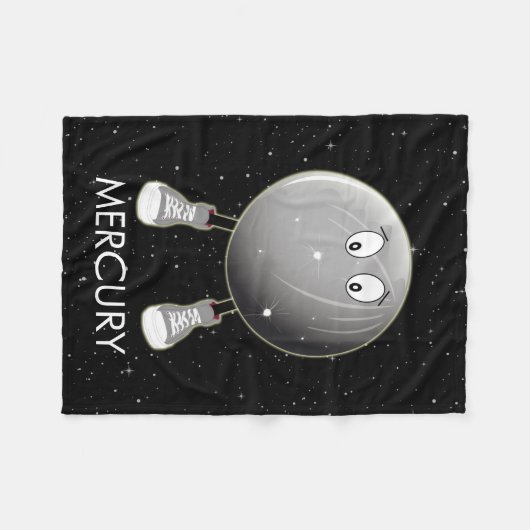 Planet Mercury & Stars Fleece Deken (Voorkant (Horizontaal))