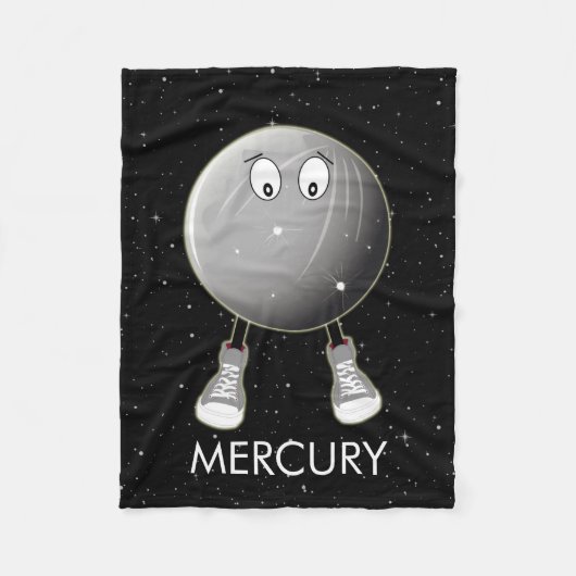 Planet Mercury & Stars Fleece Deken (Voorkant)