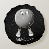 Planet Mercury & Stars Rond Kussen (Achterkant)