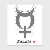 Planet Mercury Symbool (grijs) Sticker (Vel)