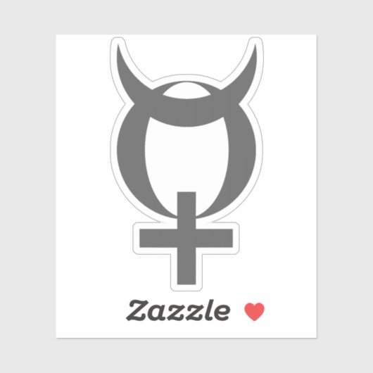 Planet Mercury Symbool (grijs) Sticker (Vel)