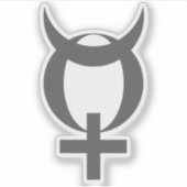 Planet Mercury Symbool (grijs) Sticker (Voorkant)