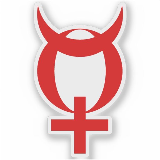 Planet Mercury Symbool (rood) Sticker (Voorkant)