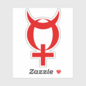 Planet Mercury Symbool (rood) Sticker (Vel)