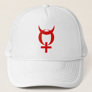 Planet Mercury Symbool (rood) Trucker Pet