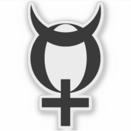 Planet Mercury Symbool (zwart) Sticker